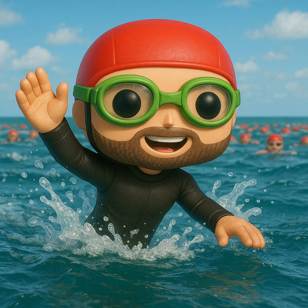 Funko van Paul die in open water zwemt